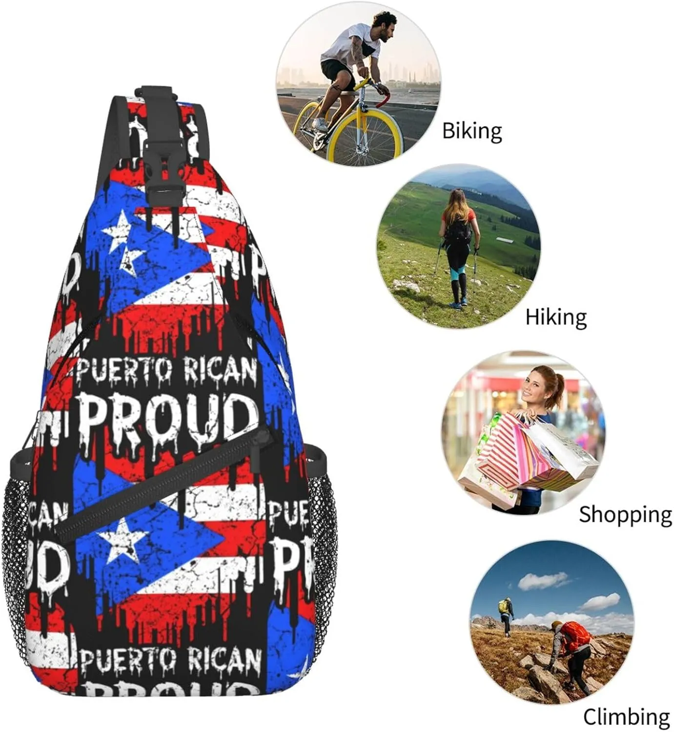 Chest Sling Bag Crossbody Shoulder Backpack Bag Gym Cycling Travel Hiking Daypack Cross Bag