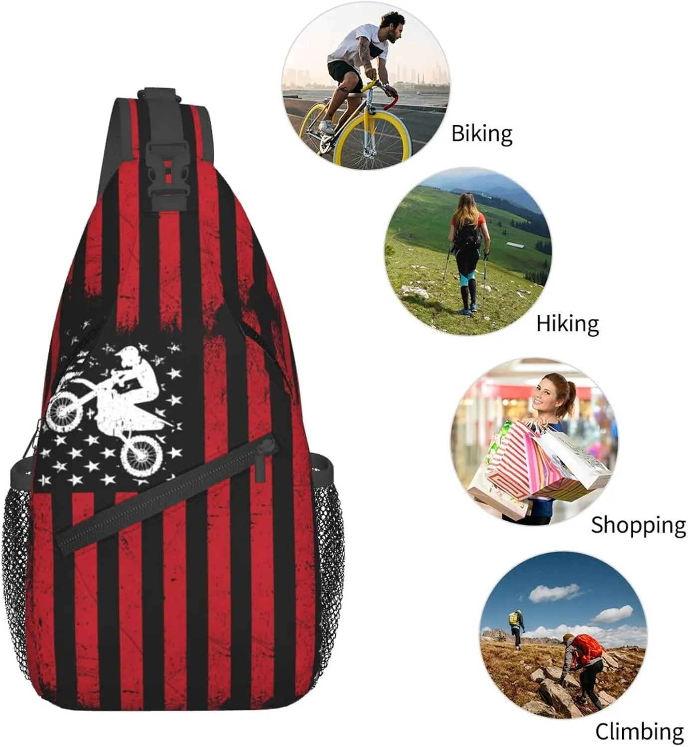 Chest Sling Bag Crossbody Shoulder Backpack Bag Gym Cycling Travel Hiking Daypack Cross Bag