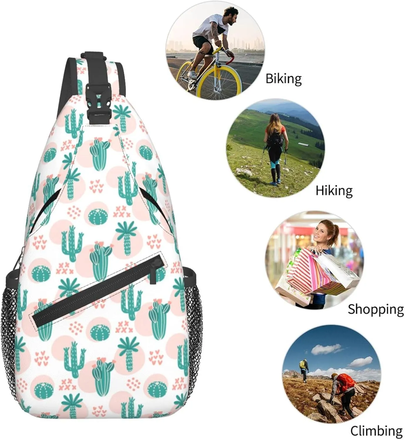 Chest Sling Bag Crossbody Shoulder Backpack Bag Gym Cycling Travel Hiking Daypack Cross Bag