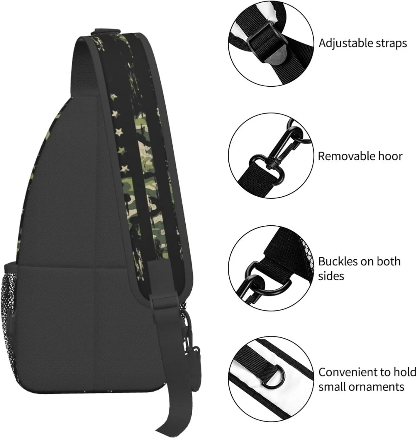 Chest Sling Bag Crossbody Shoulder Backpack Bag Gym Cycling Travel Hiking Daypack Cross Bag