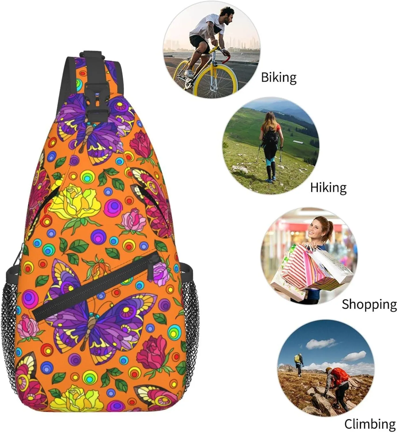 Chest Sling Bag Crossbody Shoulder Backpack Bag Gym Cycling Travel Hiking Daypack Cross Bag