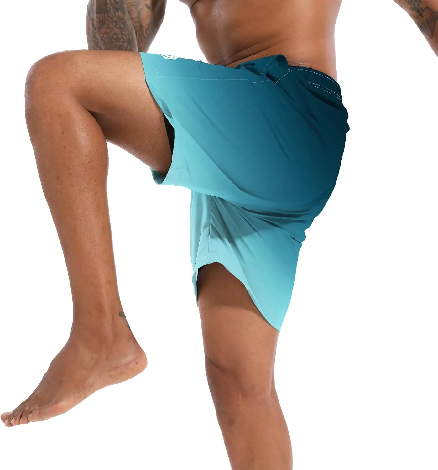 CHEXPEL Men's Swim Trunks Quick Dry Beach Shorts with Pockets and Compression Liner 7 Inch Inseam Bathing Suits