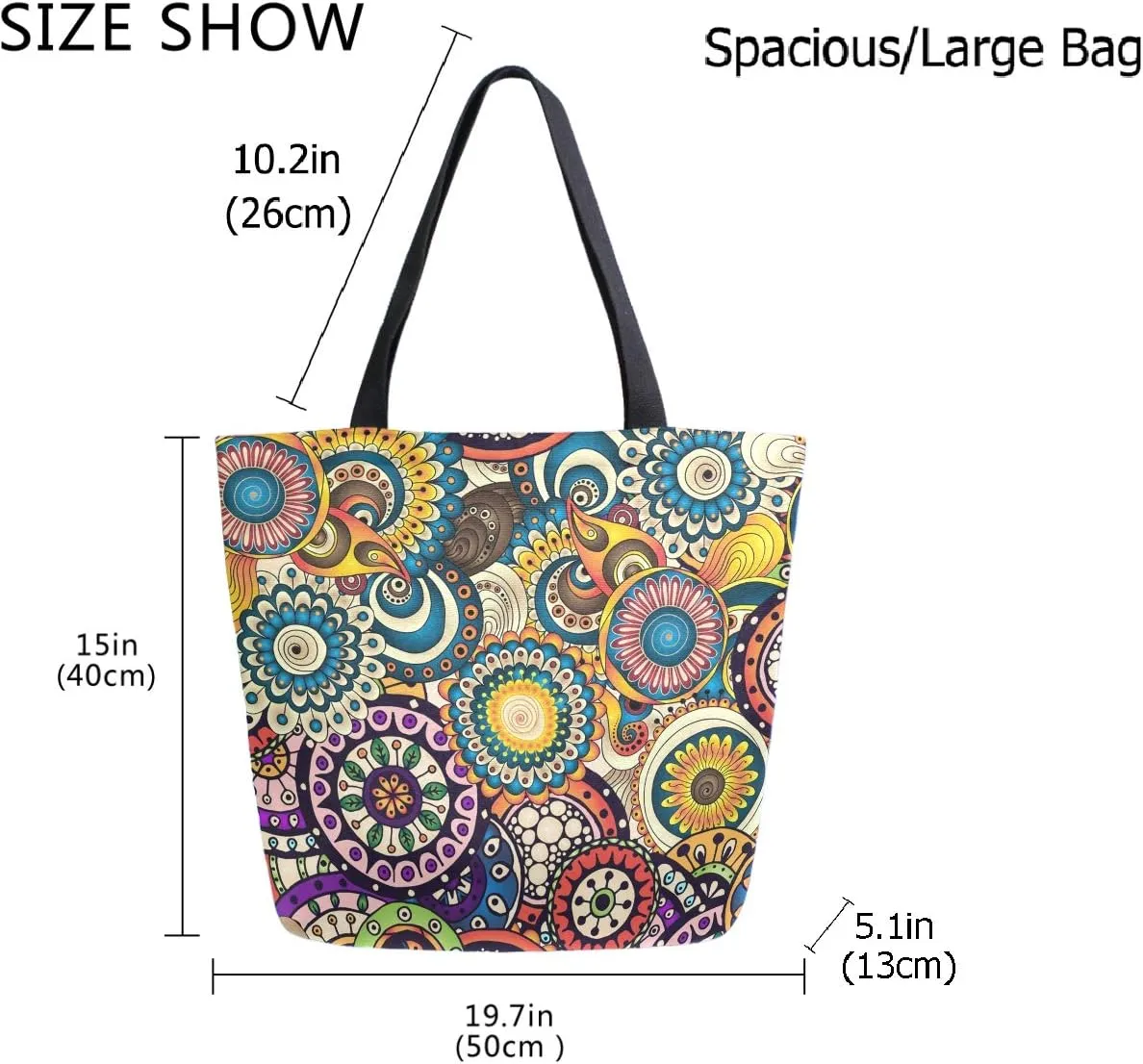 Chic Lifelike Pattern Extra Large Shoulder Tote Bag for Beach Travel Weekender Gym Grocery Shopping