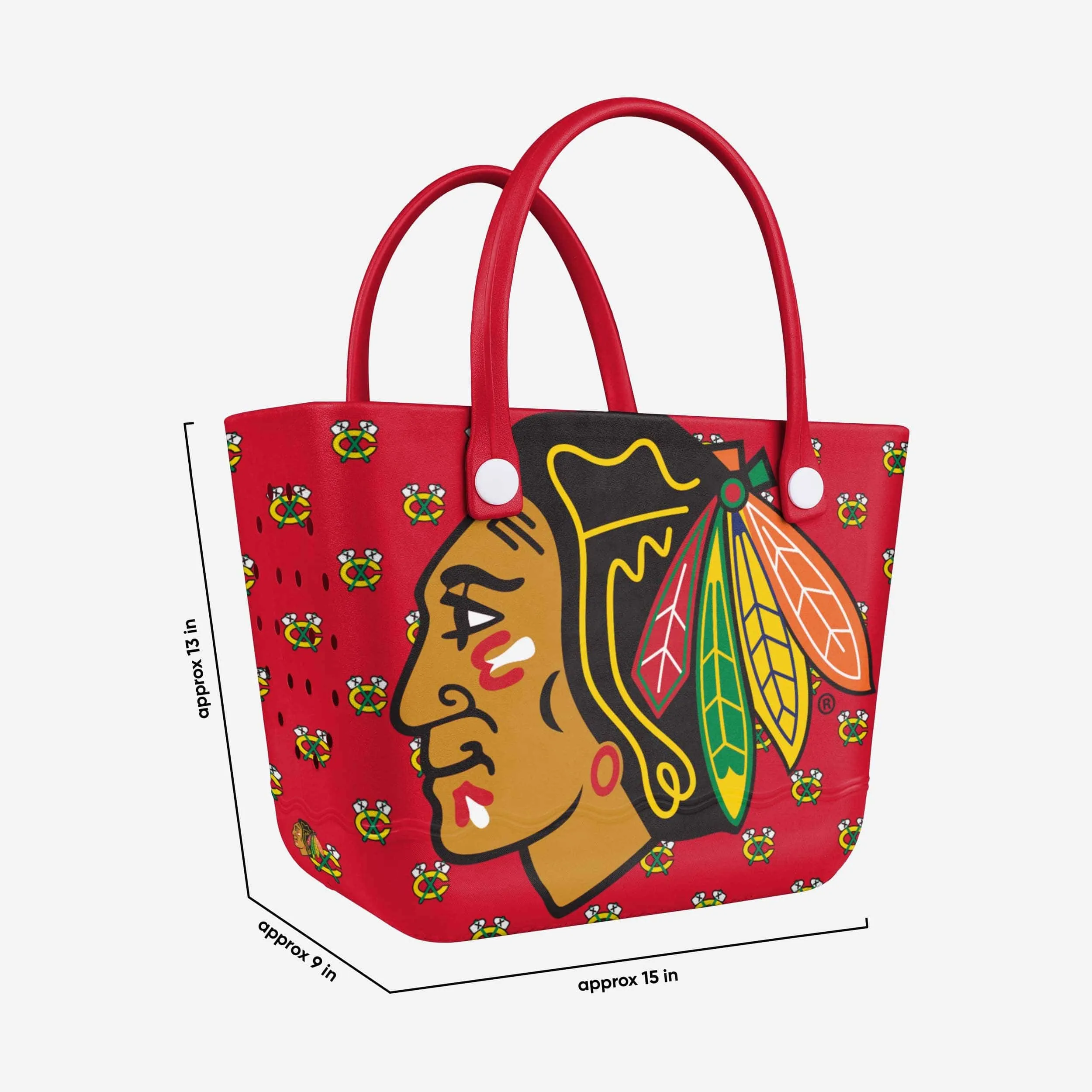 Chicago Blackhawks Big Logo Mini Print Tailgate Tote Bag