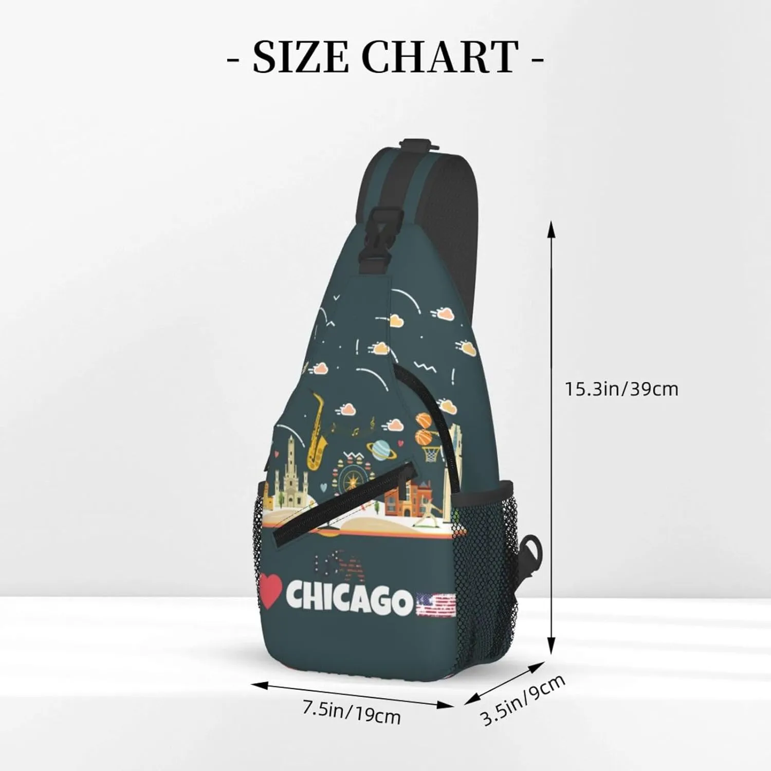 Chicago Crossbody Bag Chicago Flag Shoulder Bag Backpack Chicagoan Sling Bag Chicago Flag Chest Casual Daypack Bag