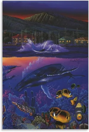 Christian Ries Lassen, Mystic Orcas Art Poster Room Aesthetic Poster Print Art Wall Painting Canvas Posters Gifts Modern Bedroom Decor 24x36inch(60x90cm)