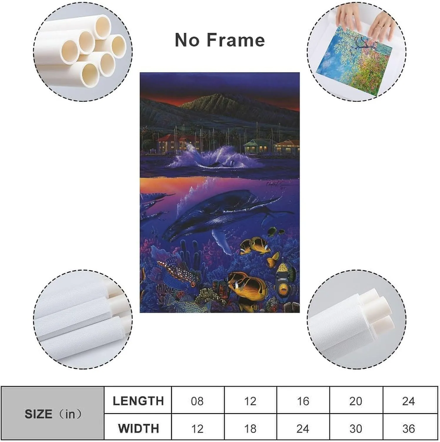 Christian Ries Lassen, Mystic Orcas Art Poster Room Aesthetic Poster Print Art Wall Painting Canvas Posters Gifts Modern Bedroom Decor 24x36inch(60x90cm)