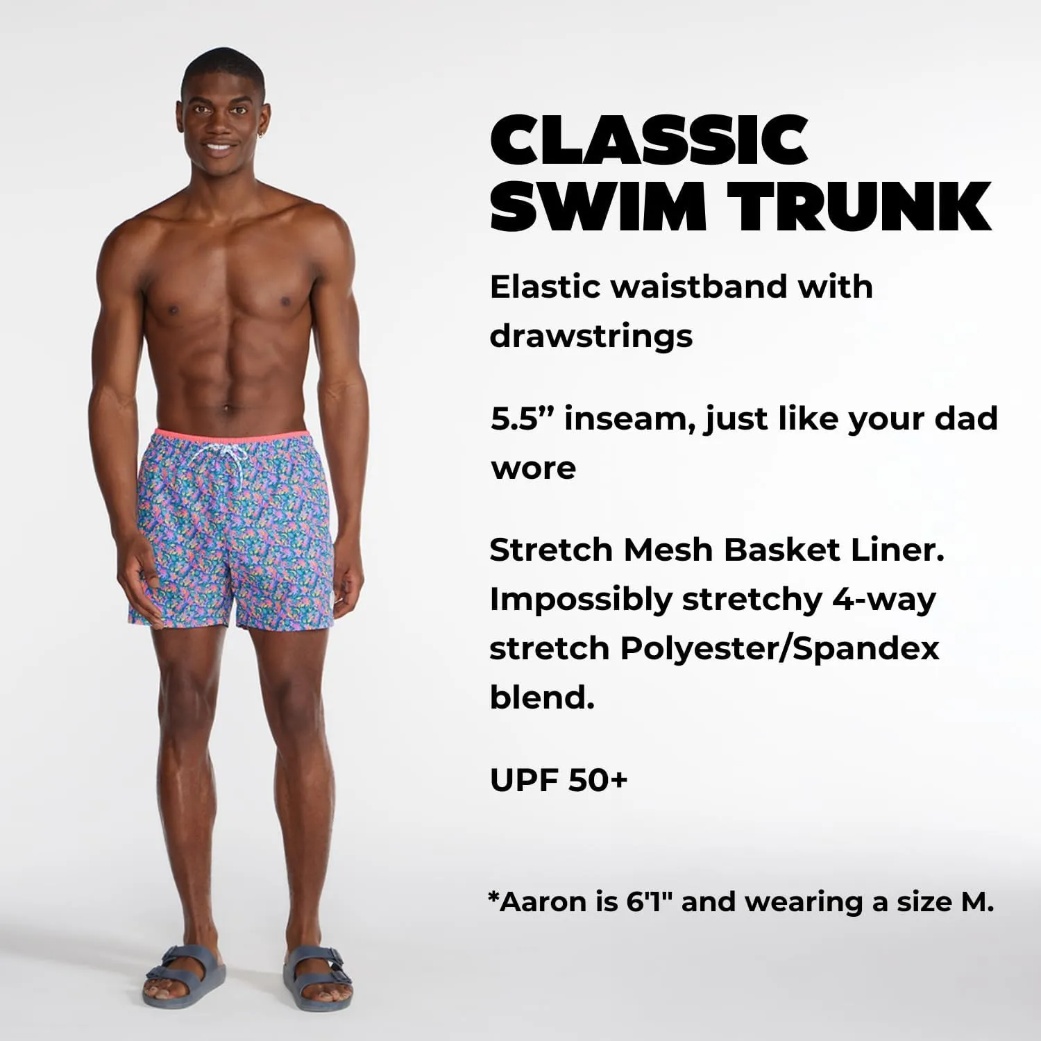 Chubbies Mens Swim Trunks – Mens Swim Shorts with 4-Way Stretch, 5.5” Beach Shorts with Elastic Waist, Drawstring,Mesh Lining