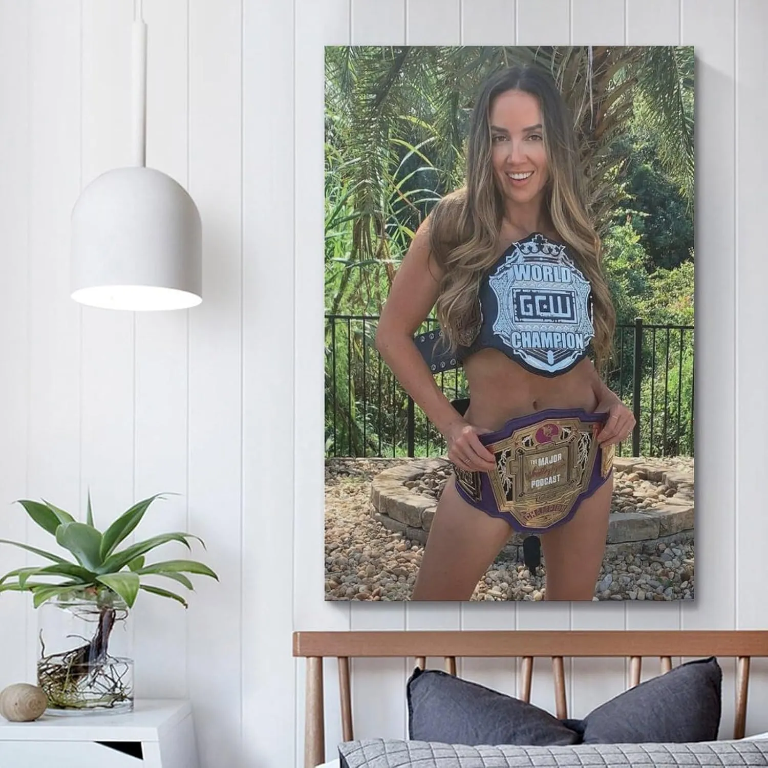 CIMEIOEE Sara Lee Wrestler Canvas Poster Bedroom Decor Sports Landscape Office Room Decor Gift Unframe-style 12x18inch(30x45cm)