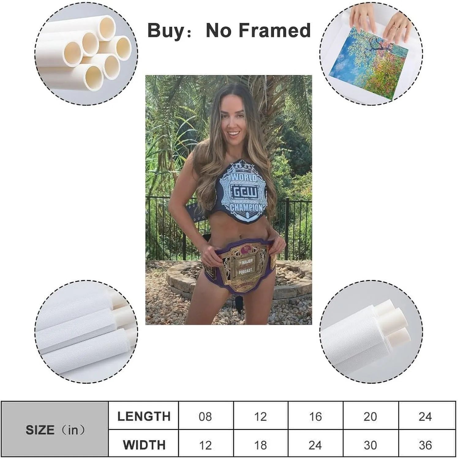 CIMEIOEE Sara Lee Wrestler Canvas Poster Bedroom Decor Sports Landscape Office Room Decor Gift Unframe-style 12x18inch(30x45cm)
