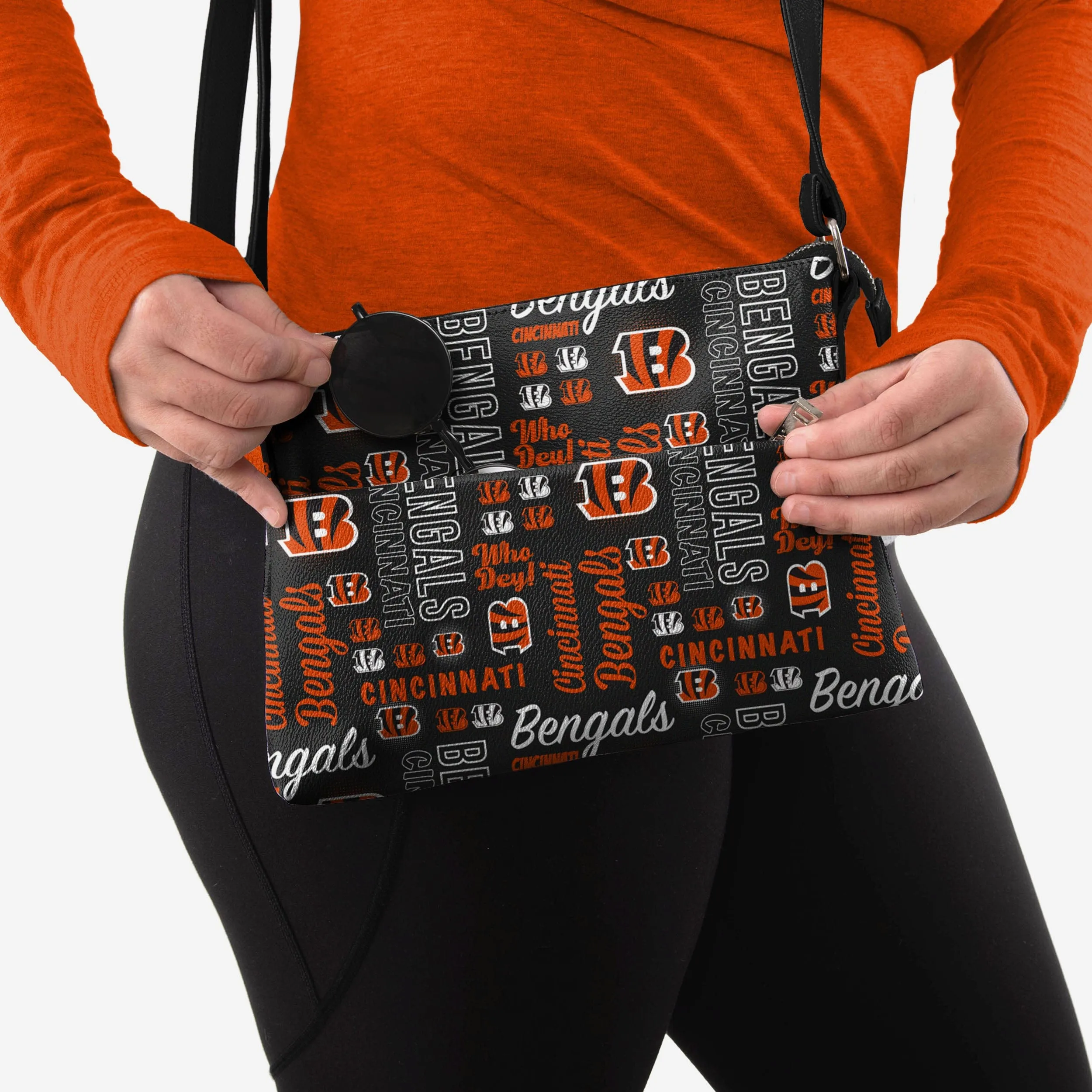 Cincinnati Bengals Spirited Style Printed Collection Foldover Tote Bag