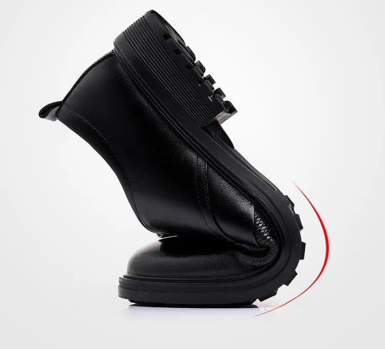 Classic Men's Leather Dress Shoes Business Formal Oxford Shoes for Men Rubber Non-Slip Derby Shoes