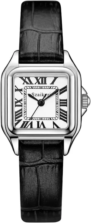 Classic Square Watches for Women with Roman Numerals Ladies Casual Dress Watch