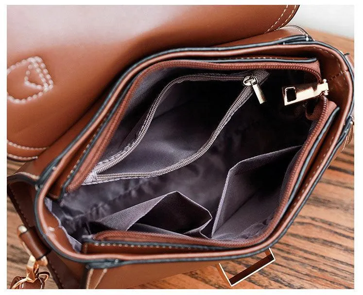 Classical Design Lady Tote Sling Bag Brown