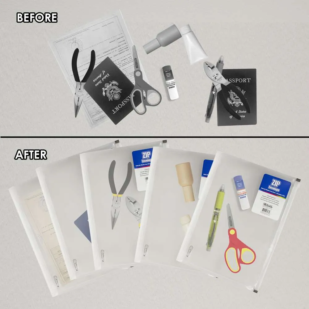 Clear A4/Letter Size Zip Envelope