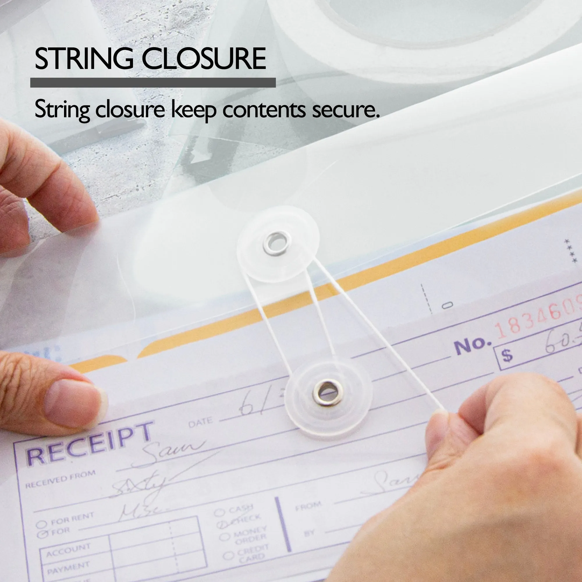 Clear Side Loading A4/Letter Size String Envelope