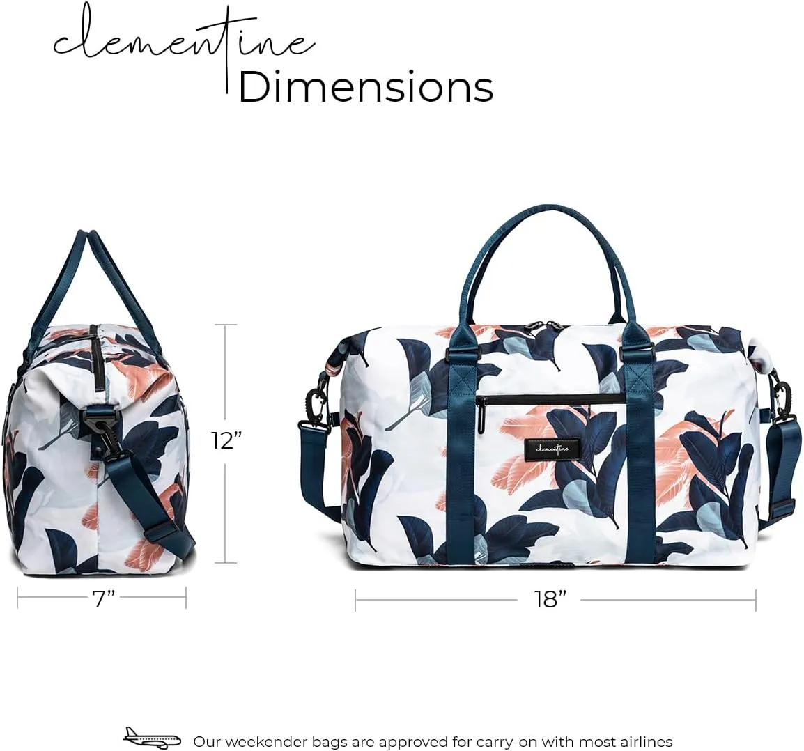 Clementine Tote Bag | Weekender and Overnight Bag for Women, Perfect for Travel and Gym