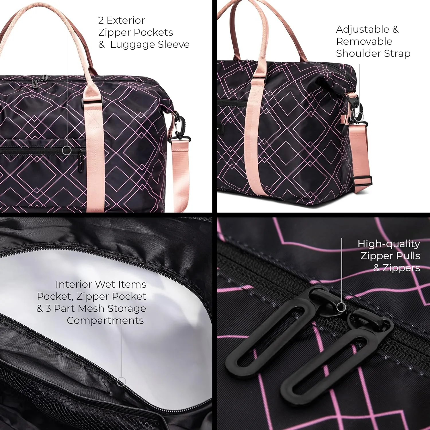Clementine Tote Bag | Weekender and Overnight Bag for Women, Perfect for Travel and Gym