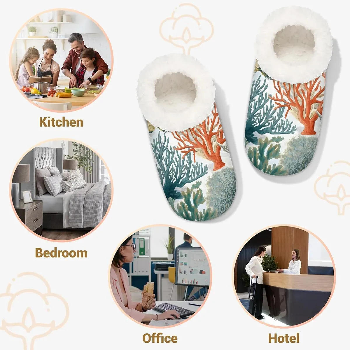Closed Back Slippers for Women Men Cozy Warm House Slippers Indoor Outdoor House Shoes