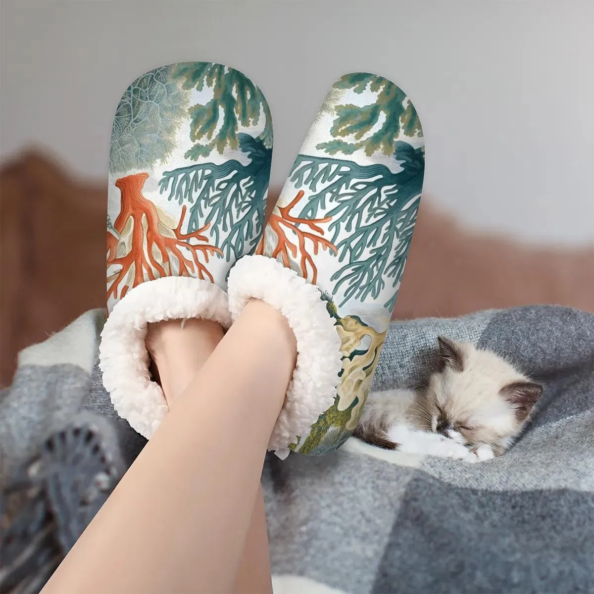 Closed Back Slippers for Women Men Cozy Warm House Slippers Indoor Outdoor House Shoes