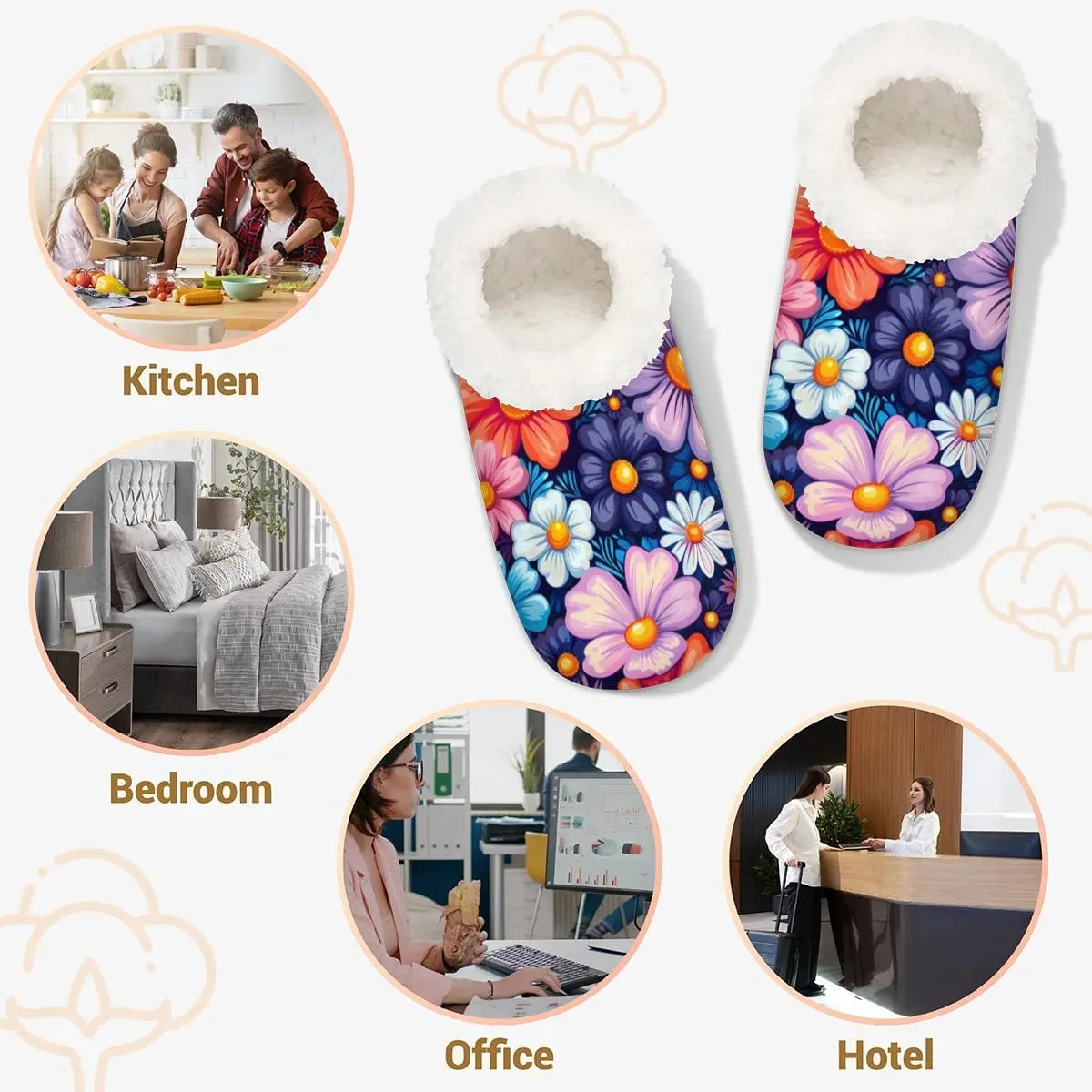 Closed Back Slippers for Women Men Cozy Warm House Slippers Indoor Outdoor House Shoes