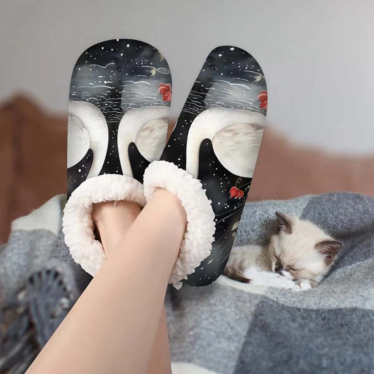 Closed Back Slippers for Women Men Cozy Warm House Slippers Indoor Outdoor House Shoes