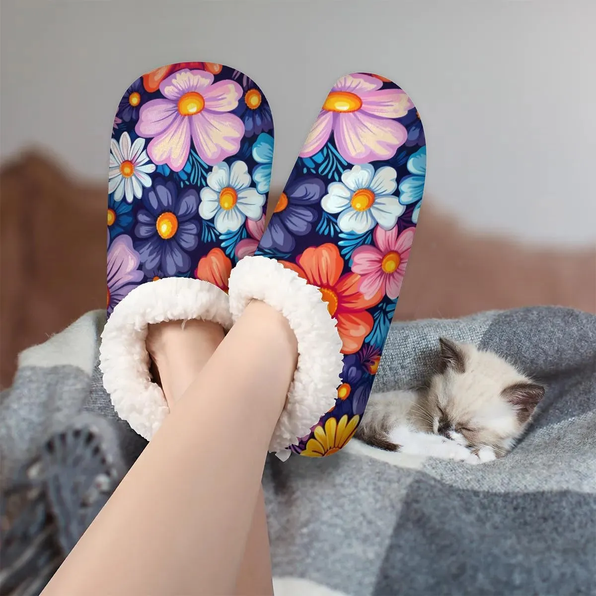 Closed Back Slippers for Women Men Cozy Warm House Slippers Indoor Outdoor House Shoes