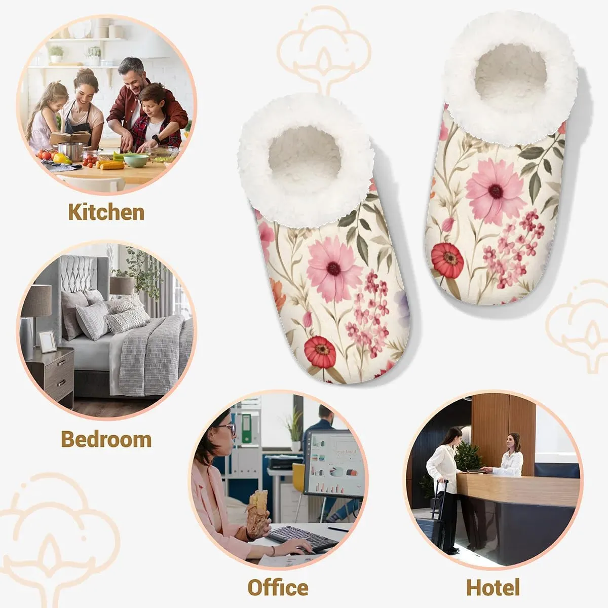 Closed Back Slippers for Women Men Cozy Warm House Slippers Indoor Outdoor House Shoes