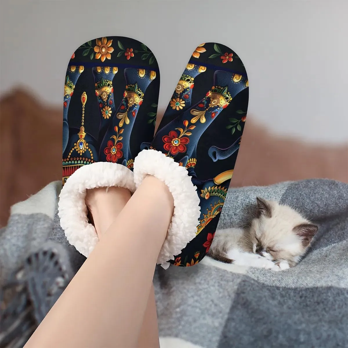 Closed Back Slippers for Women Men Cozy Warm House Slippers Indoor Outdoor House Shoes