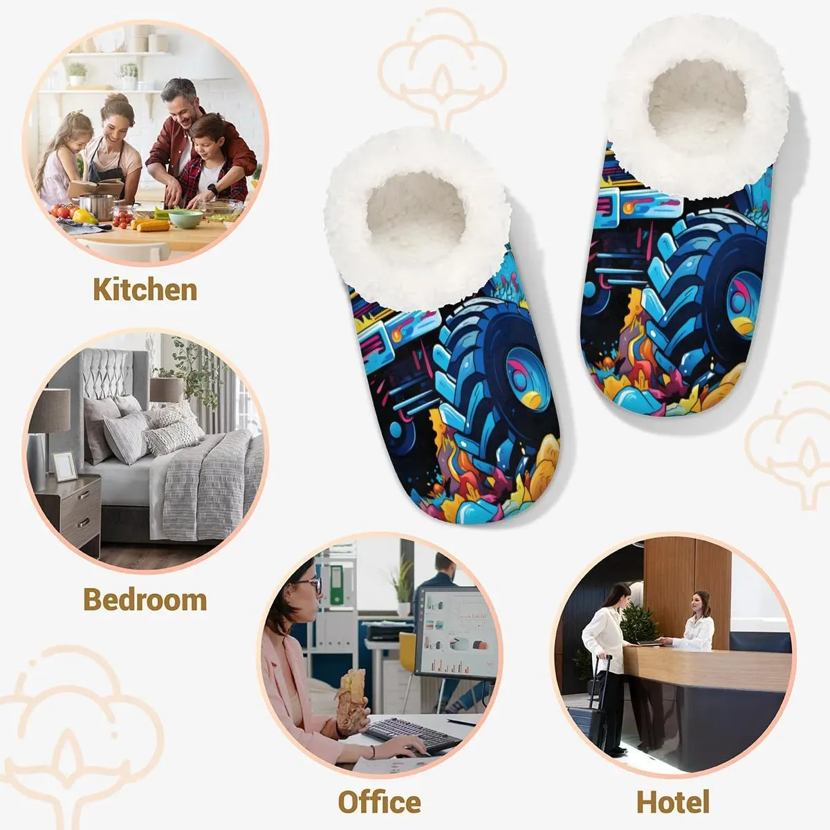 Closed Back Slippers for Women Men Cozy Warm House Slippers Indoor Outdoor House Shoes