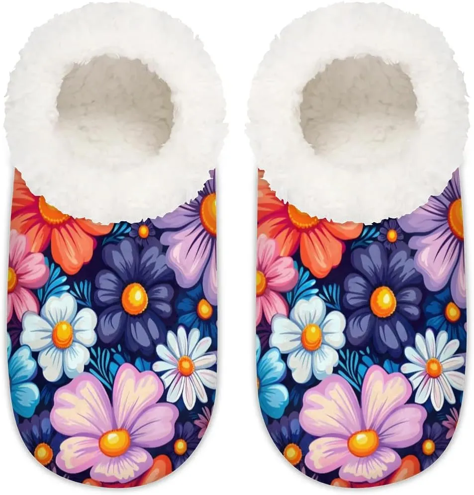 Closed Back Slippers for Women Men Cozy Warm House Slippers Indoor Outdoor House Shoes