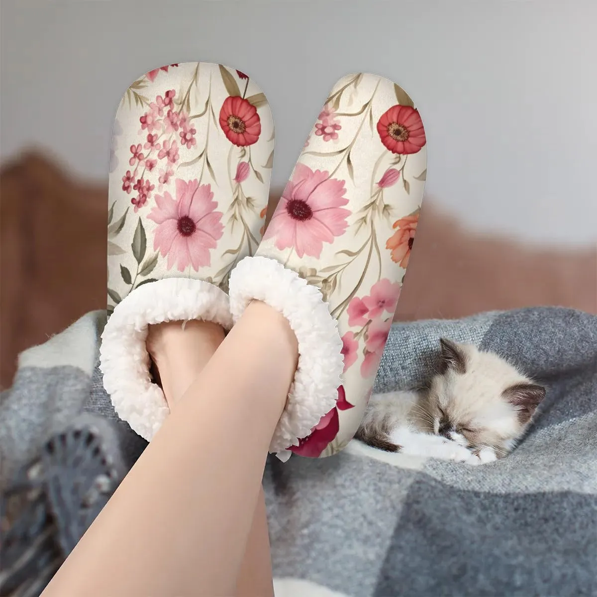 Closed Back Slippers for Women Men Cozy Warm House Slippers Indoor Outdoor House Shoes