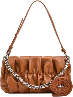 Cloud Like Shoulder Bag Pleated Underarm Bag Shoulder Bag Cloud Like Underarm for Women Work Travel Dating