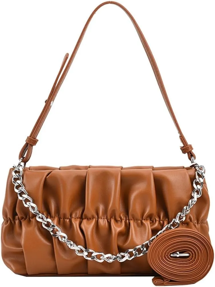 Cloud Like Shoulder Bag Pleated Underarm Bag Shoulder Bag Cloud Like Underarm for Women Work Travel Dating