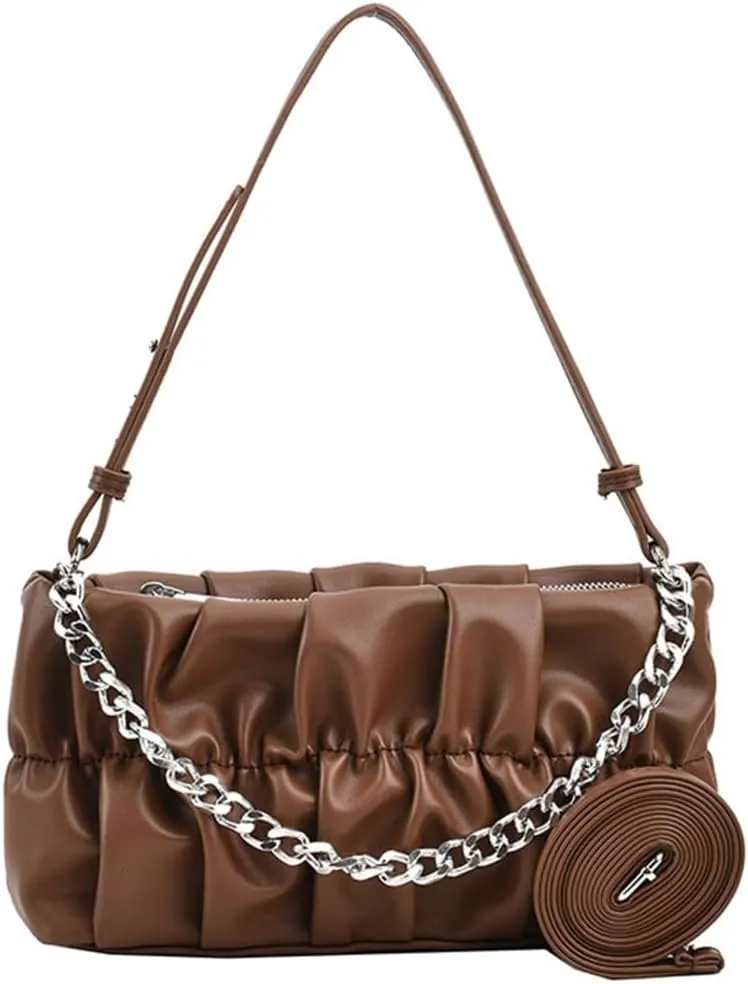 Cloud Like Shoulder Bag Pleated Underarm Bag Shoulder Bag Cloud Like Underarm for Women Work Travel Dating