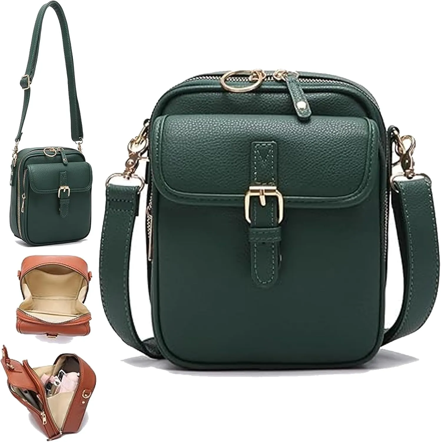 Collaboraten1 Crossbody Leather Bag, Urvashi Collaborateam Tojoyride Anti Theft Purse Bag with Built in Wallet for Women