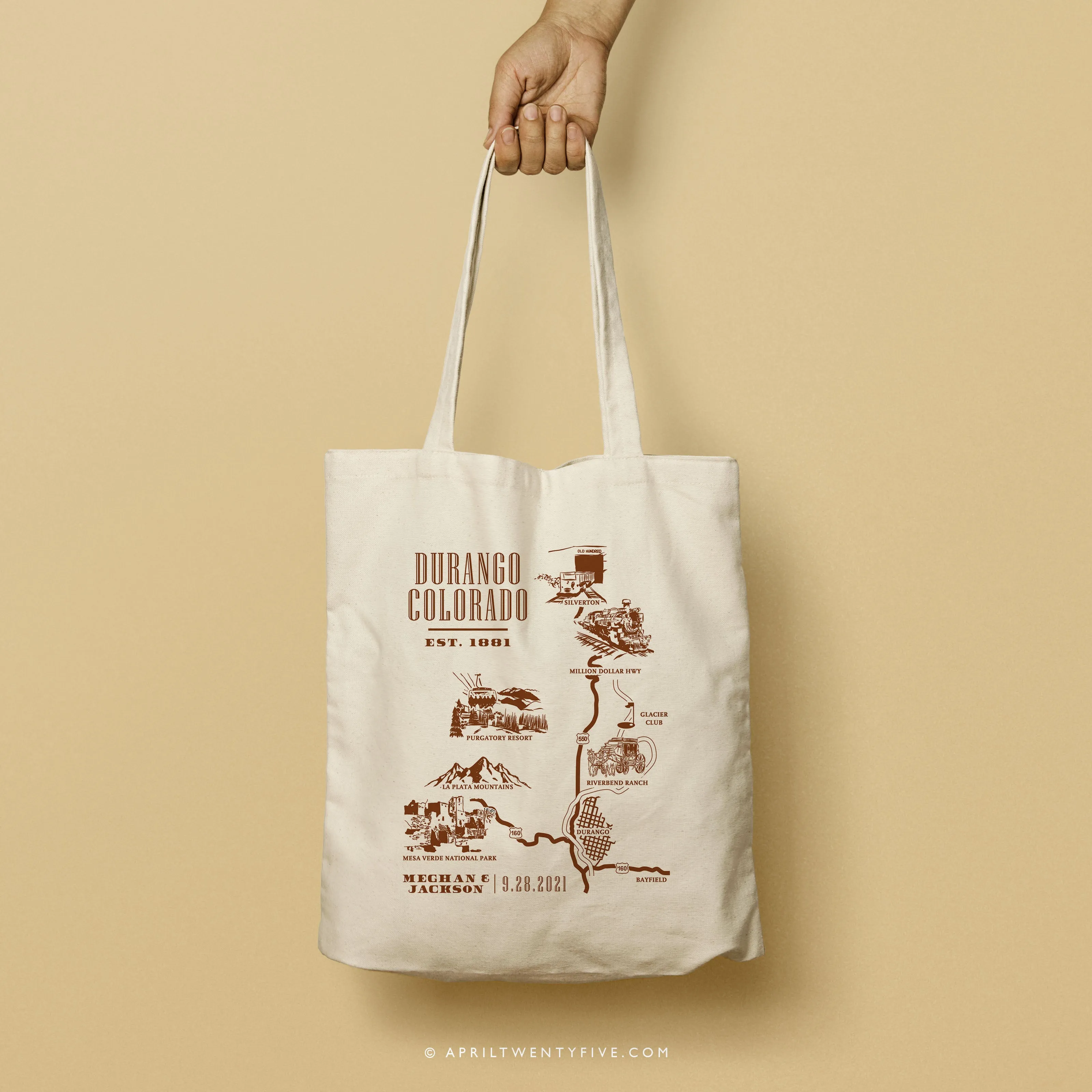 COLLEEN | Durango, Colorado Map Tote