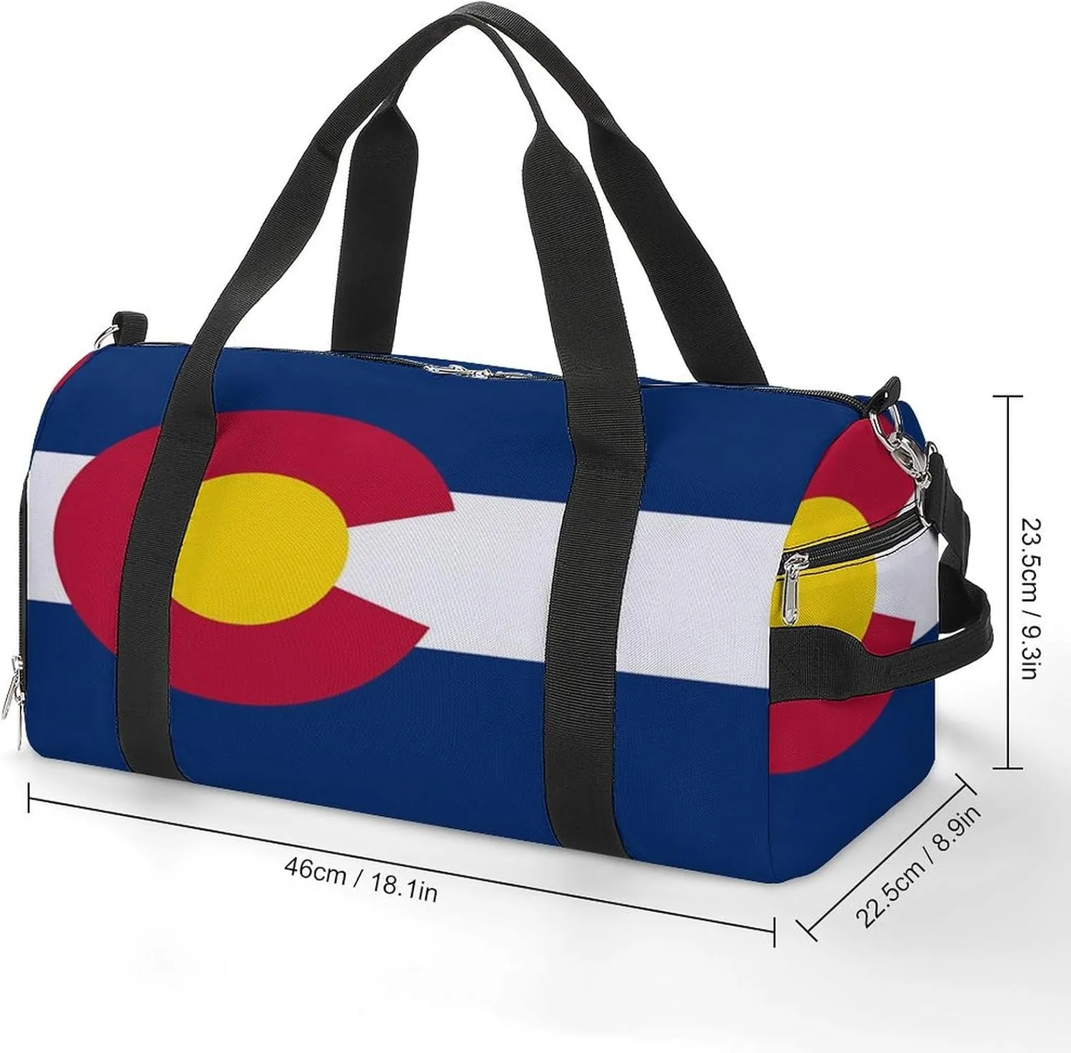 Colorado State Flag Gym Bag-Workout Organizer with Water Resistant Compartments for Gym Lovers