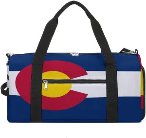 Colorado State Flag Gym Bag-Workout Organizer with Water Resistant Compartments for Gym Lovers