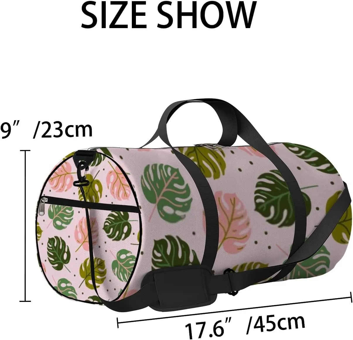Colorful Monstera Leaf with Veins Plant Sports Duffel Bag Travel Gym Tote Bags Lightweight Durable Shoulder Strap Waterproof Polyester Outside Mesh Pocket Overnight Trip Duffel Bag for Women Men