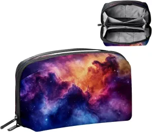 Colorful Space Galaxy Cloud Nebula Pattern Electronics Organizer, Cord Cable Storage Bag Waterproof for Home Travelling, Electronic Accessories Case for Charge Mouse USB SD Card Hard Drives