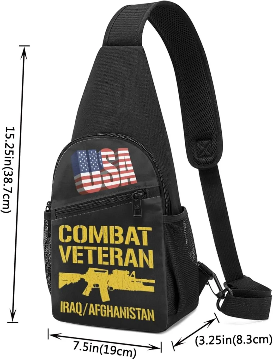 Combat Veteran Iraq and Afghanistan，Fashion One-Shoulder Bag，Anti-Theft Crossbody Shoulder Chest Bag