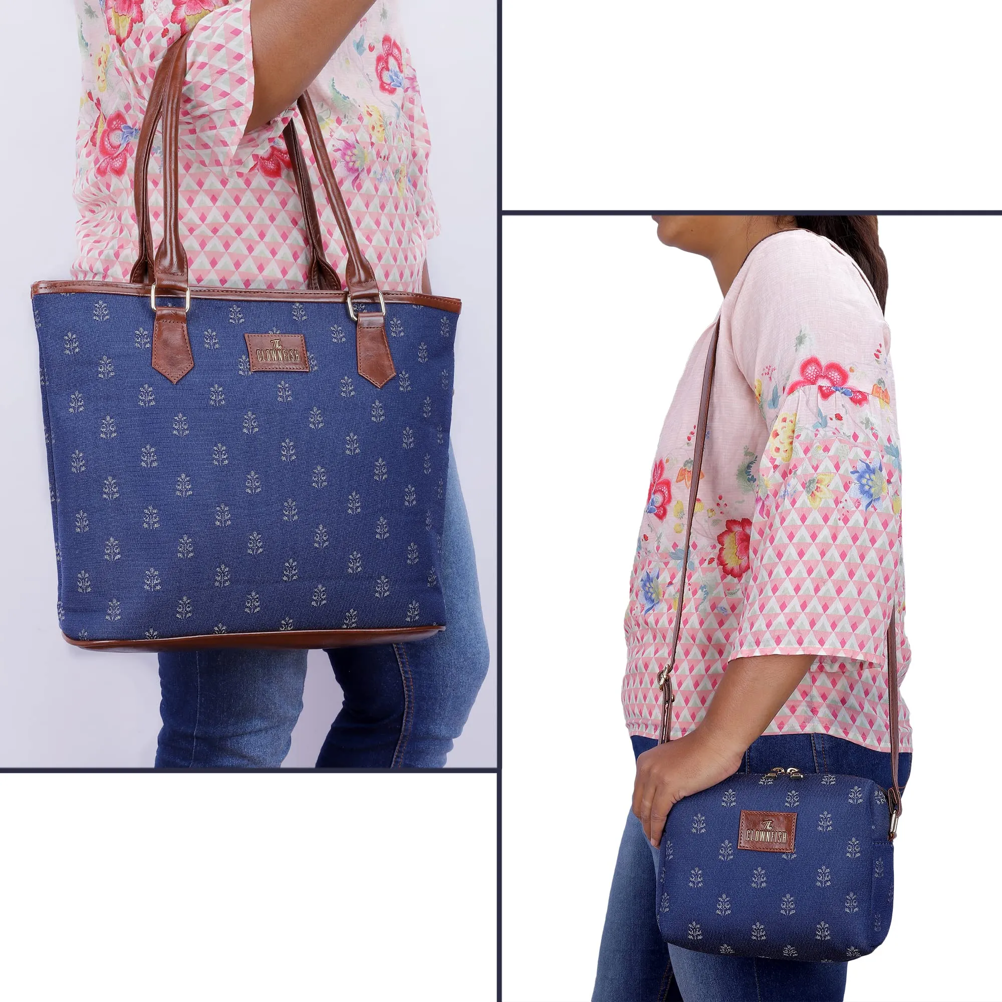 Combo: Denim Blue Sling & Handbag Set for Women | Stylish & Durable | Lightweight