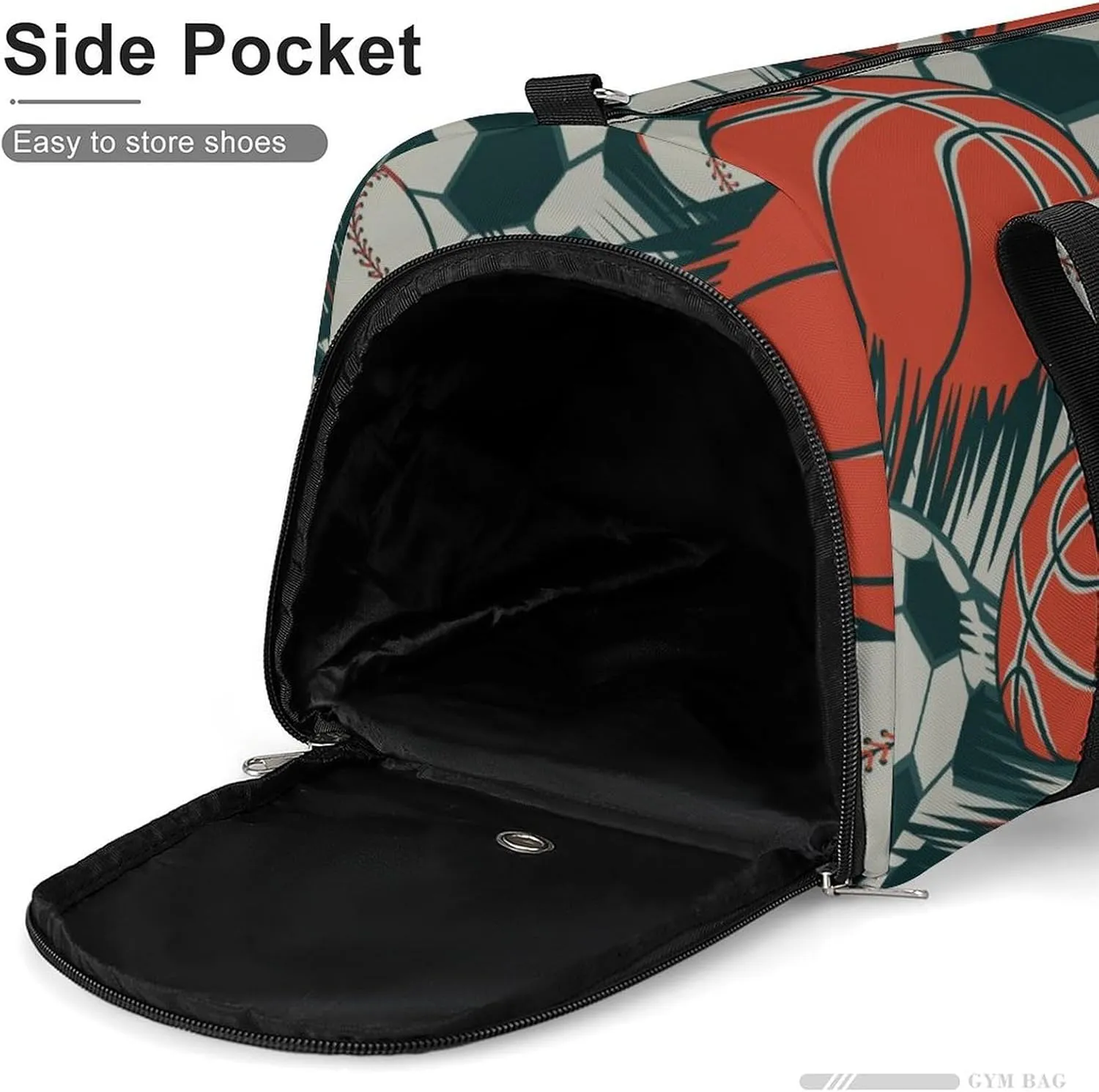 Comics Style of Balls Fitness Large Gym Bag for Unisex with Shoe Compartment & Wet Pocket