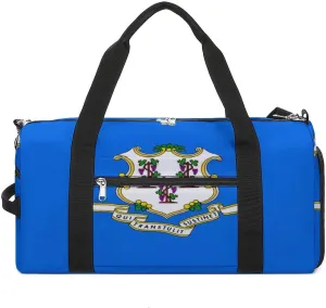 Connecticut State Flag Gym Bag-Workout Organizer with Water Resistant Compartments for Gym Lovers, style-40-6