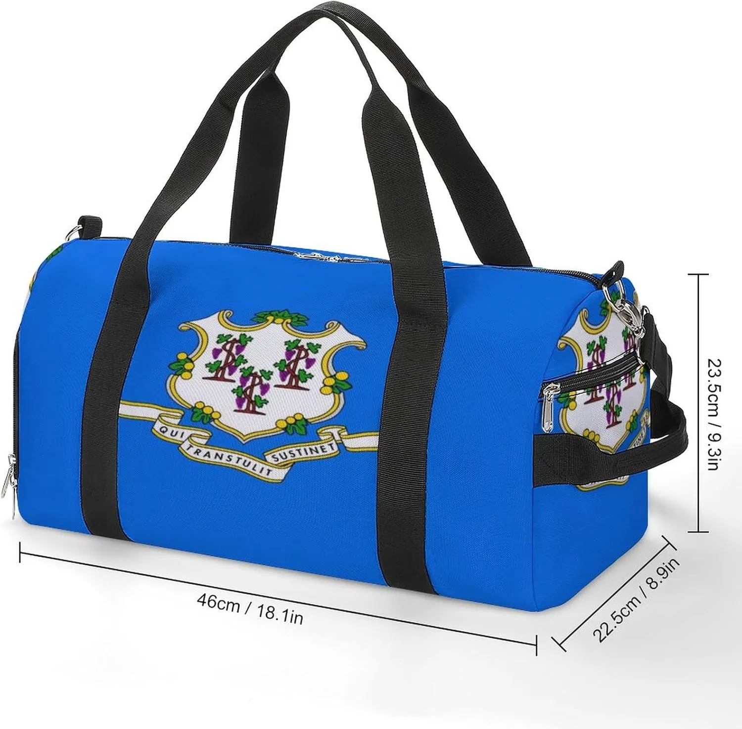 Connecticut State Flag Gym Bag-Workout Organizer with Water Resistant Compartments for Gym Lovers, style-40-6