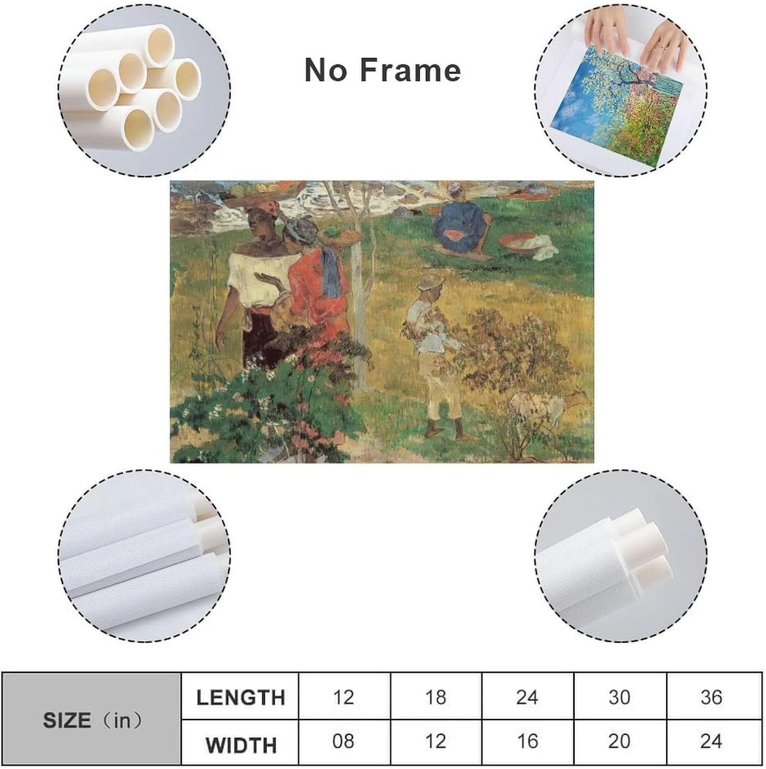Conversation Tropiques by Paul Gauguin, Art Poster Wall Art Picture Painting Poster Canvas Print Posters Artworks Bedroom Living Room Decor 24x36inch(60x90cm)