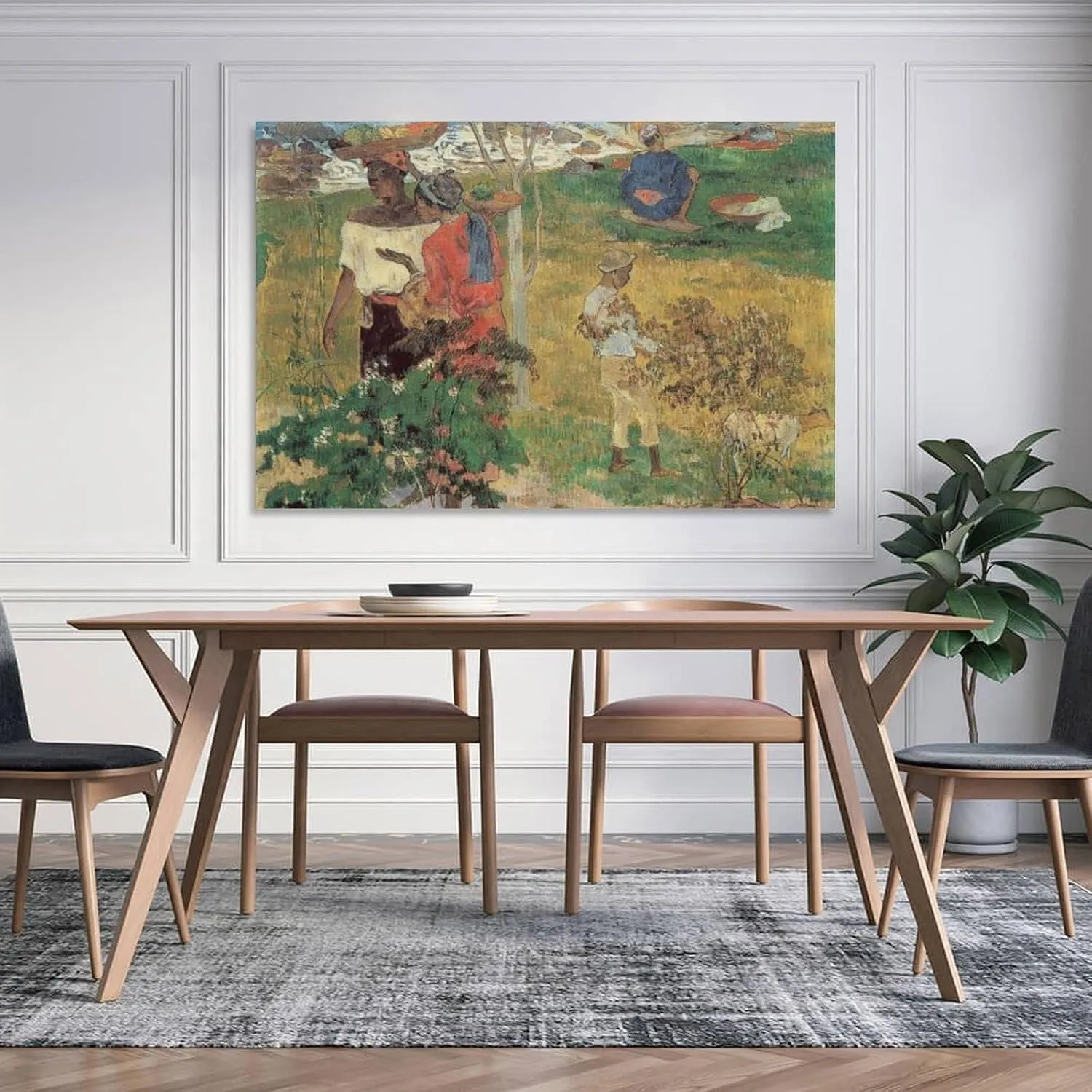 Conversation Tropiques by Paul Gauguin, Art Poster Wall Art Picture Painting Poster Canvas Print Posters Artworks Bedroom Living Room Decor 24x36inch(60x90cm)