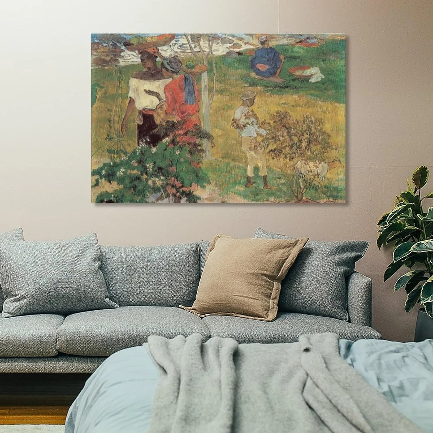 Conversation Tropiques by Paul Gauguin, Art Poster Wall Art Picture Painting Poster Canvas Print Posters Artworks Bedroom Living Room Decor 24x36inch(60x90cm)