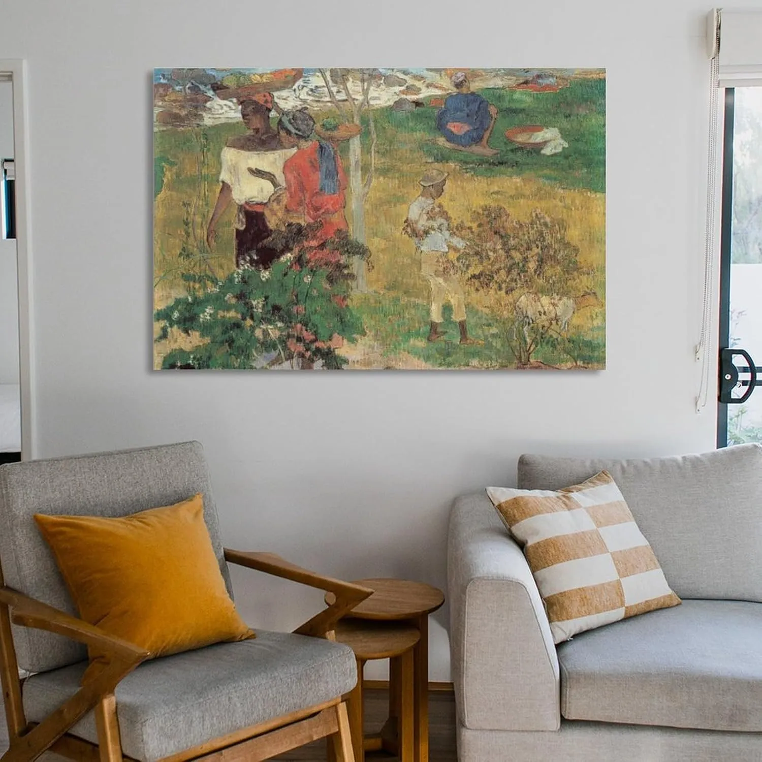 Conversation Tropiques by Paul Gauguin, Art Poster Wall Art Picture Painting Poster Canvas Print Posters Artworks Bedroom Living Room Decor 24x36inch(60x90cm)